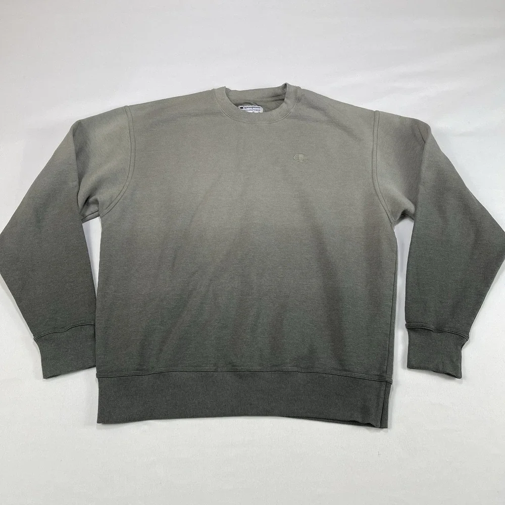 Champion Sweatshirt Dip Dye Men's Large Fleece Crew Neck Long Sleeve Pullover - Picture 2 of 14